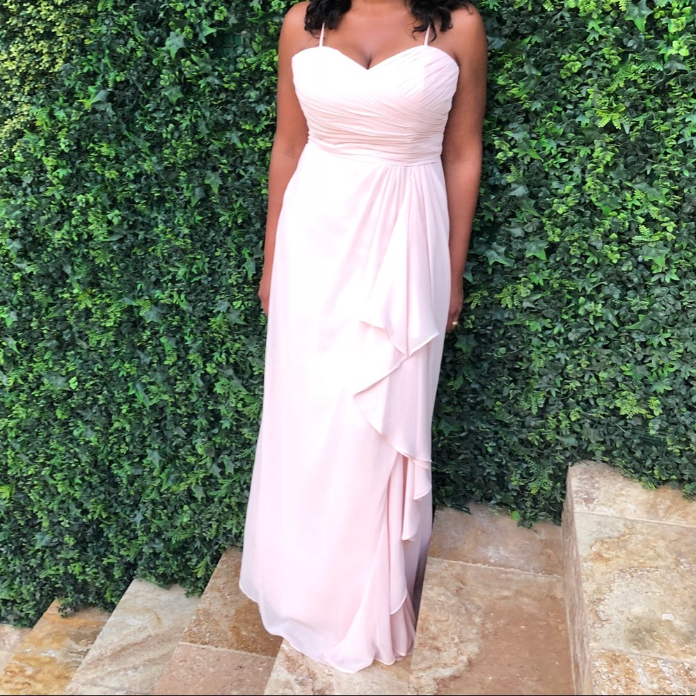 Petal Pink Bill Levkoff bridesmaid dress